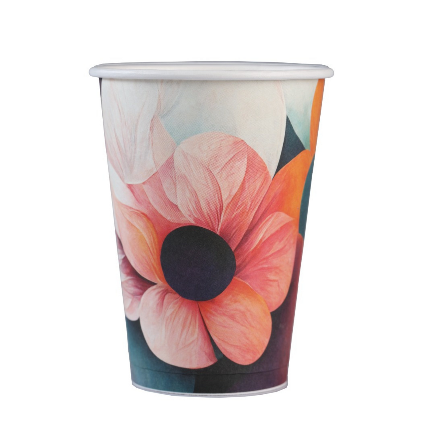 200ml Plastic-Free Paper Cups with Floral Prints