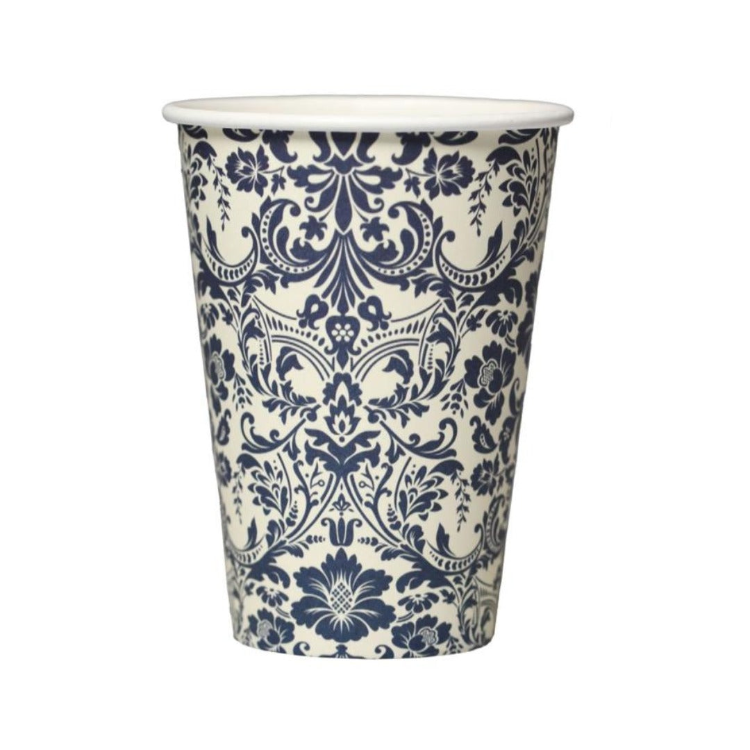 Bicchieri da 200ml in Carta Plastic-Free con Stampe Damascate mecup tazze usa e getta