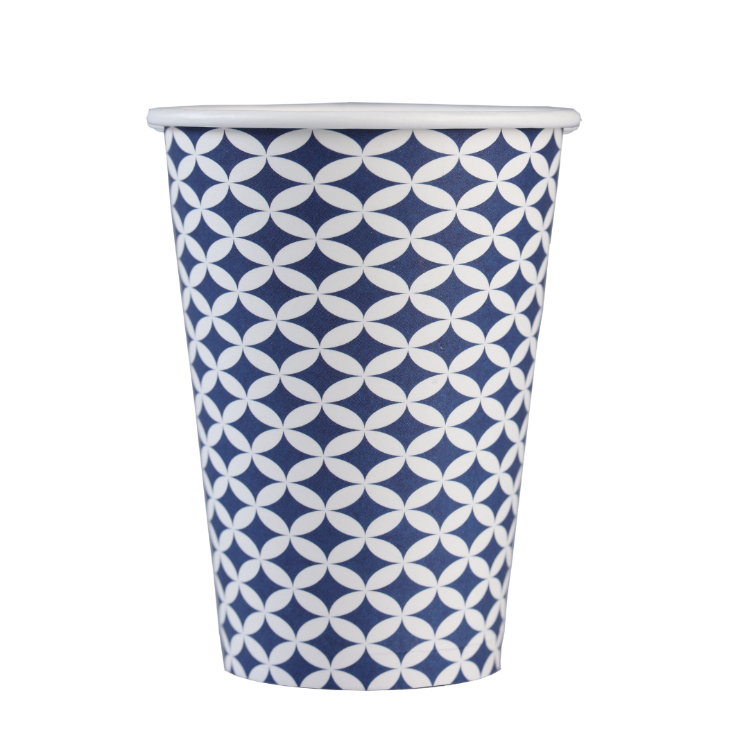 Bicchieri da 200ml in Carta Plastic-Free con Stampe Geometriche tazze usa e getta