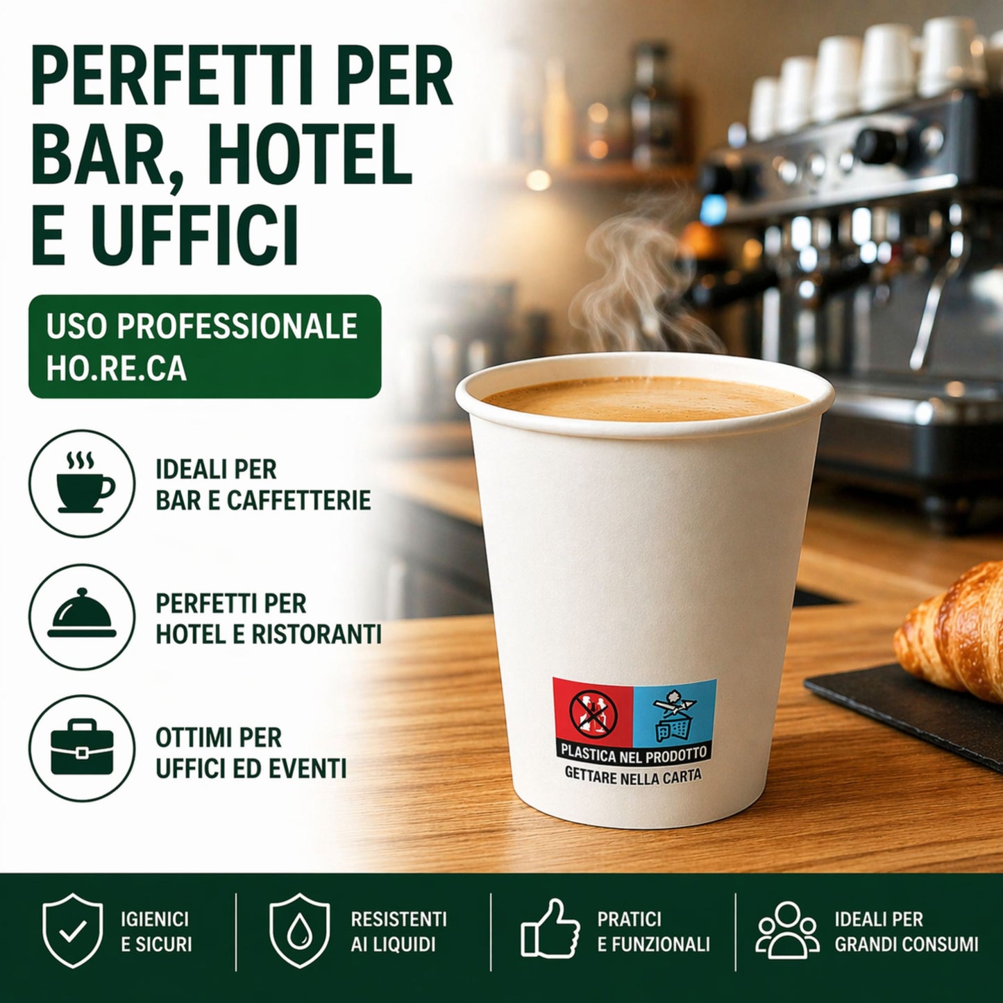 Bicchieri in Carta Bianchi 200 ml – 1000 Pezzi