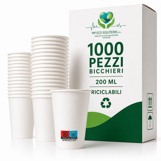 Bicchieri in Carta Bianchi 200 ml – 1000 Pezzi