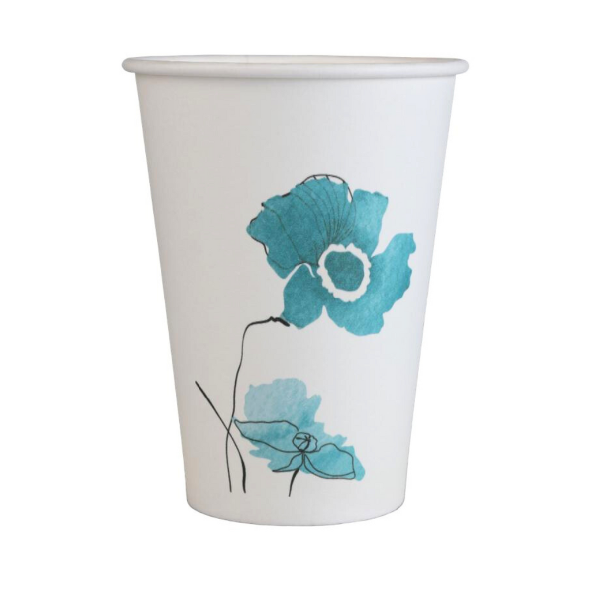 200ml Plastic-Free Paper Cups with Floral Prints