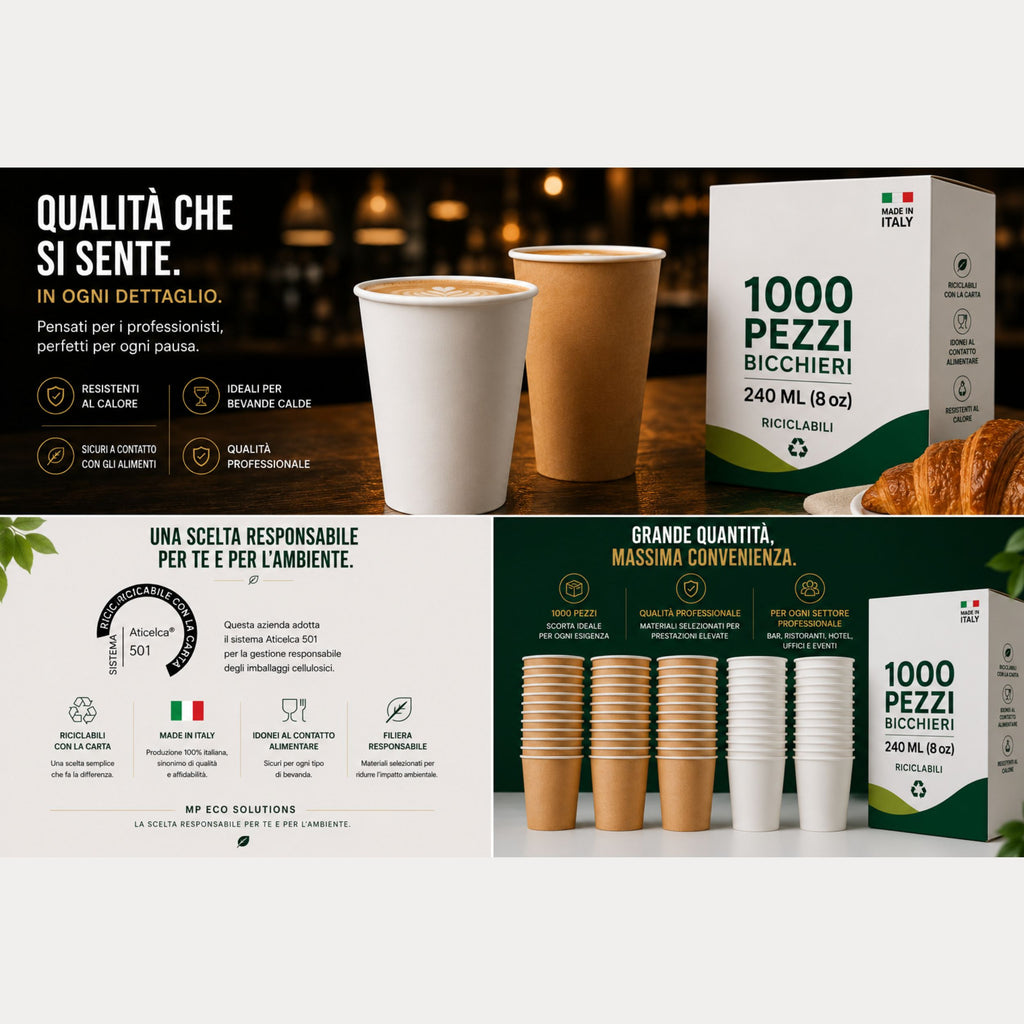Bicchieri in Carta Havana 240 ml – 1000 Pezzi