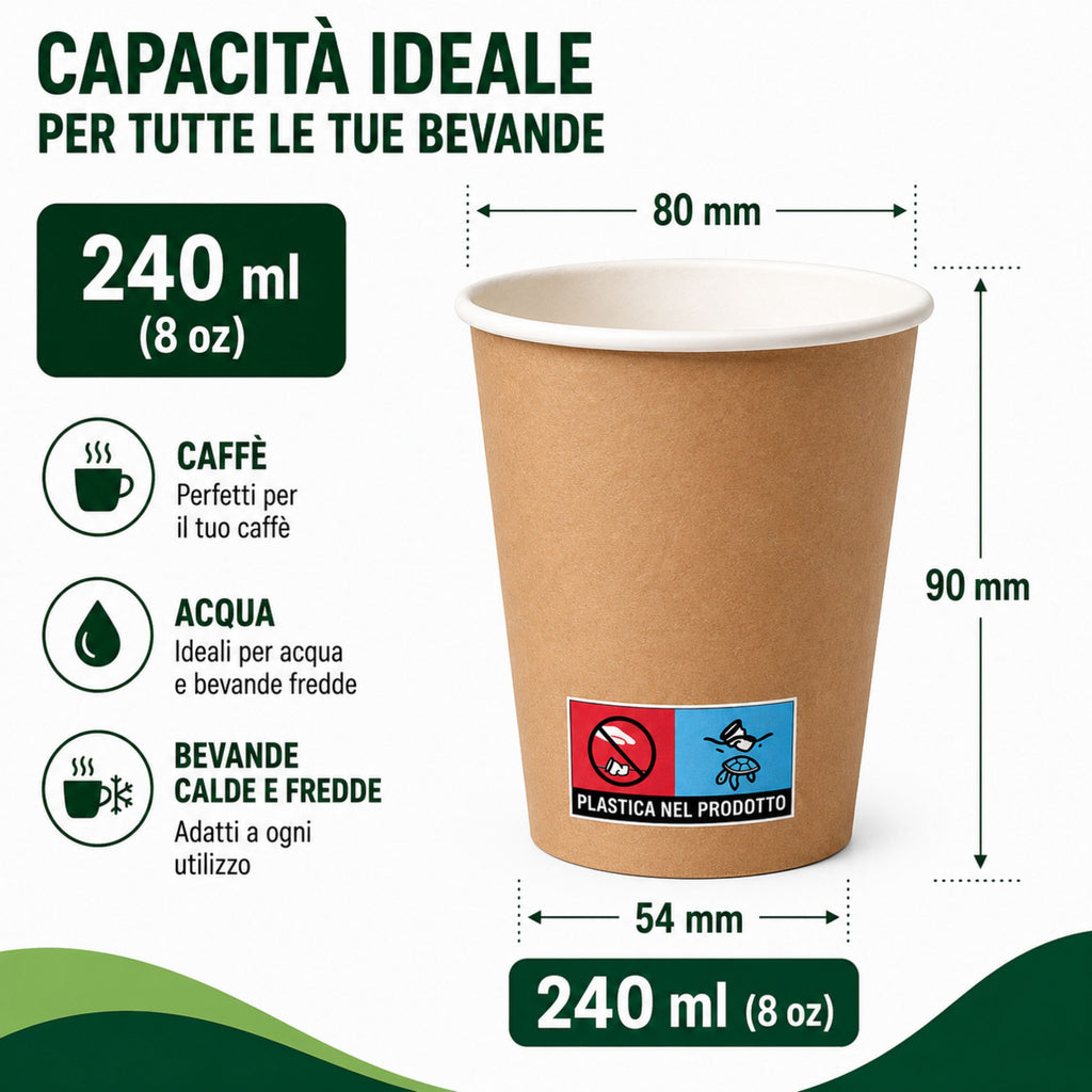 Bicchieri in Carta Havana 240 ml – 1000 Pezzi