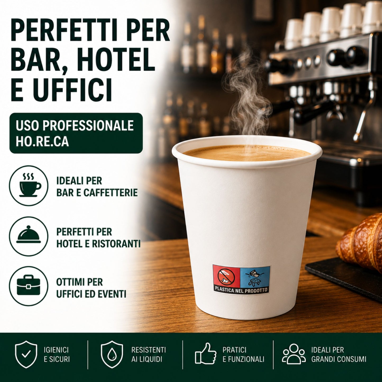 Bicchieri in Carta Bianchi 240 ml – 1000 Pezzi