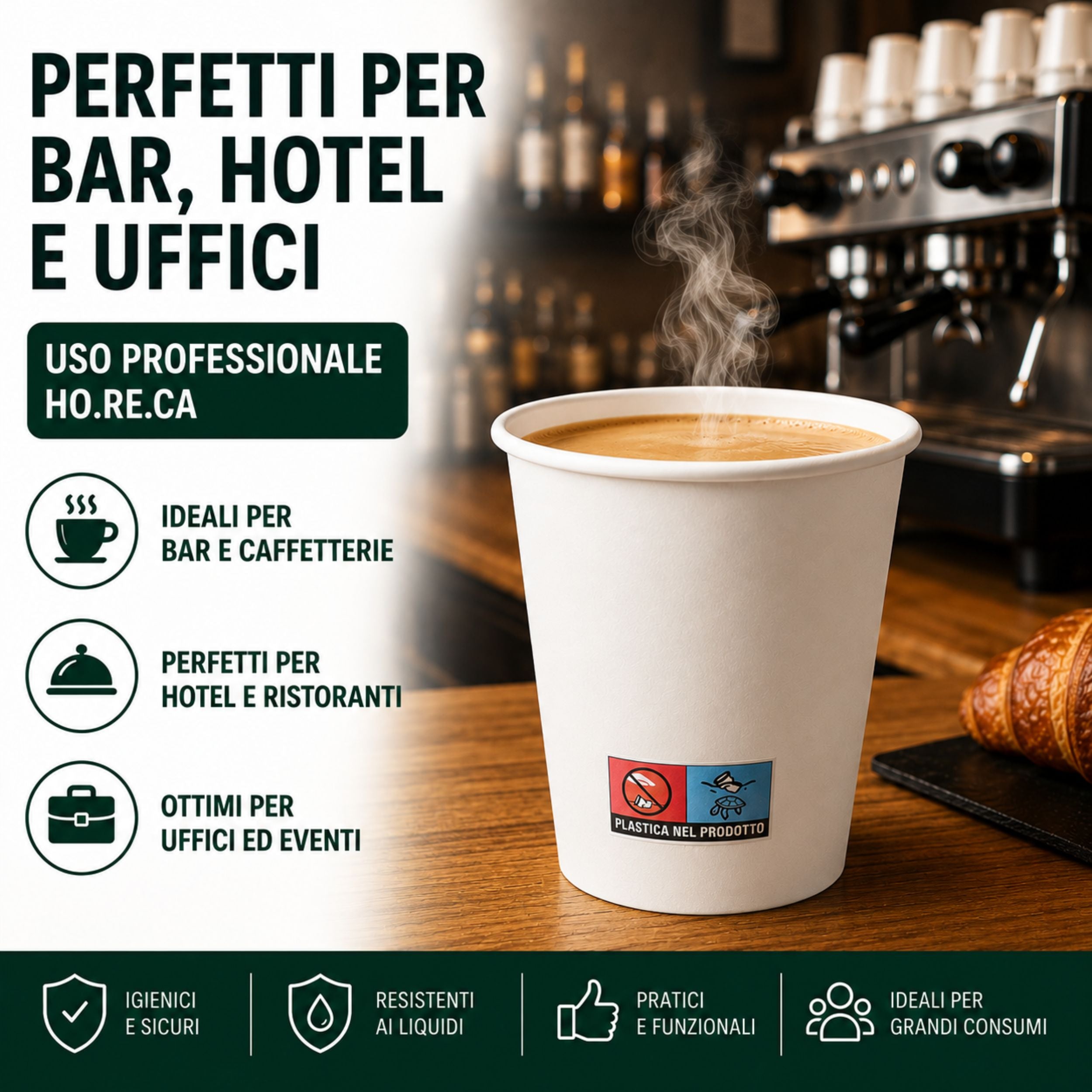Bicchieri in Carta Bianchi 240 ml – 1000 Pezzi