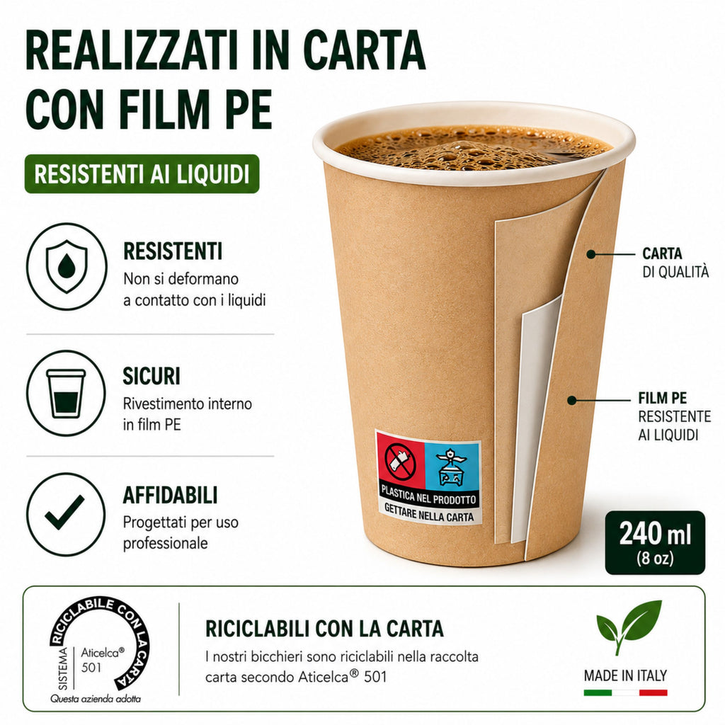 Bicchieri in Carta Havana 240 ml – 1000 Pezzi