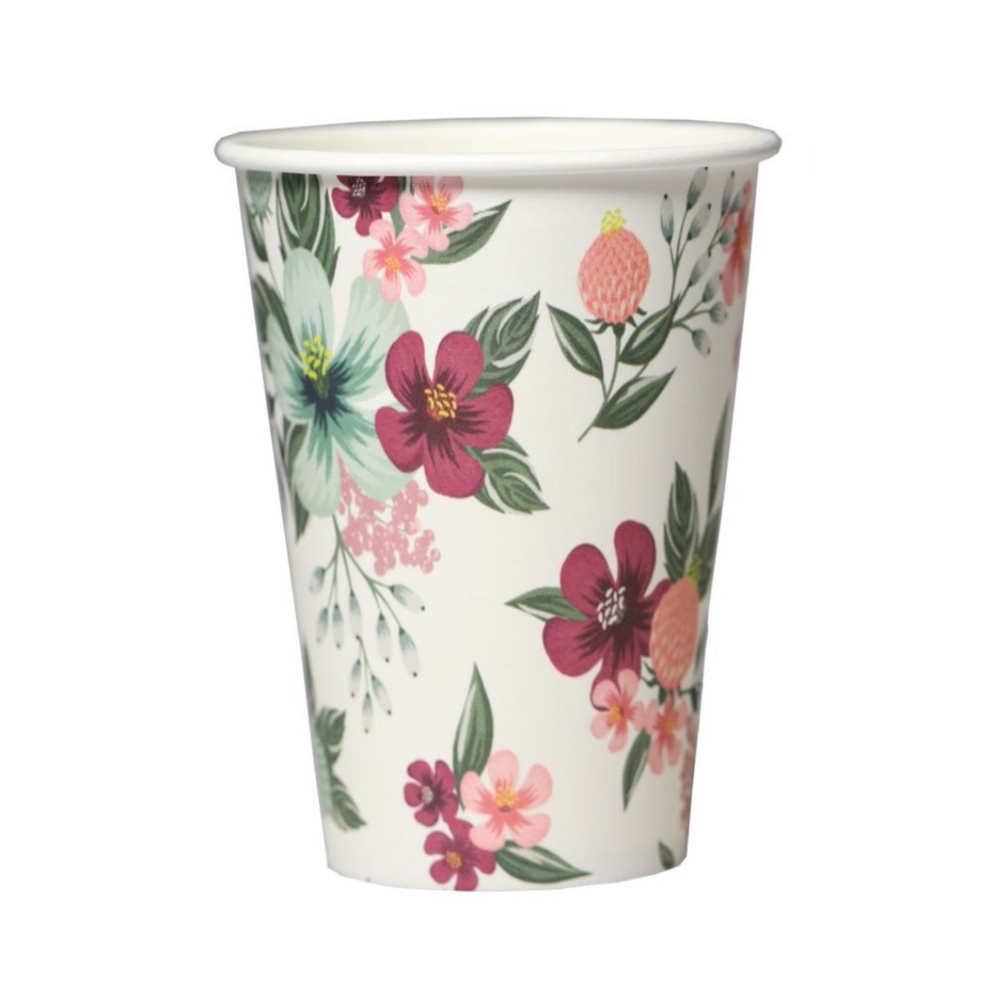 Bicchieri Usa e Getta da 200ml in Carta Plastic-Free con Stampe Floreali